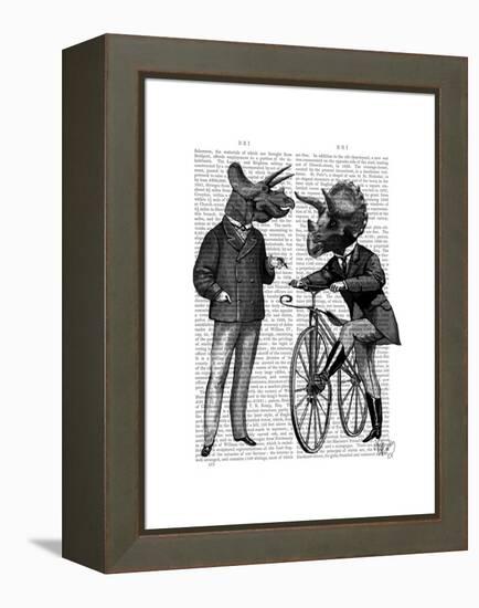 Triceratops Men What Kind of Mileage-Fab Funky-Framed Stretched Canvas