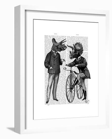 Triceratops Men What Kind of Mileage-Fab Funky-Framed Premium Giclee Print