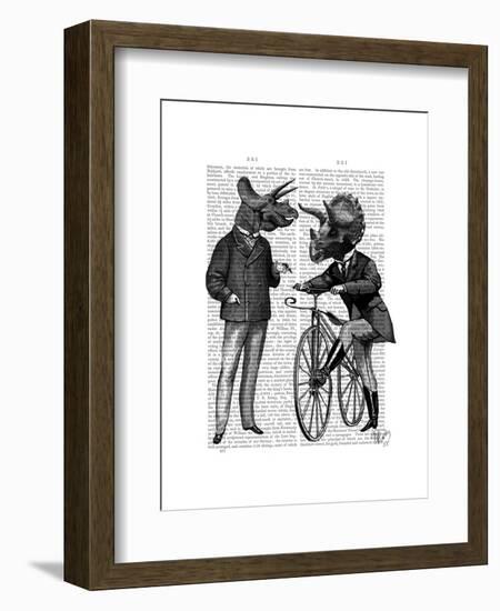 Triceratops Men What Kind of Mileage-Fab Funky-Framed Art Print