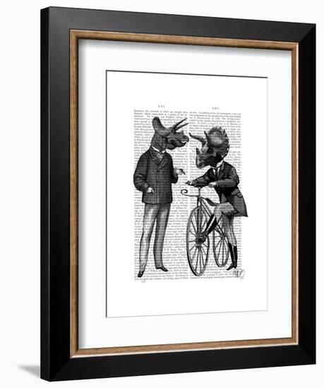 Triceratops Men What Kind of Mileage-Fab Funky-Framed Art Print