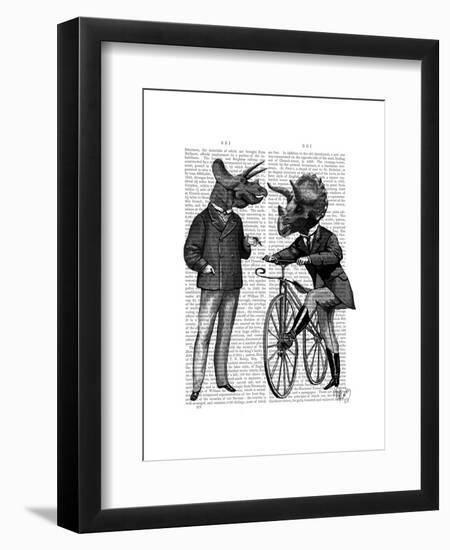 Triceratops Men What Kind of Mileage-Fab Funky-Framed Art Print