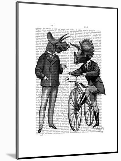 Triceratops Men What Kind of Mileage-Fab Funky-Mounted Art Print