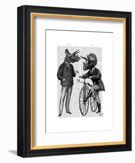 Triceratops Men What Kind of Mileage-Fab Funky-Framed Art Print