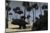 Triceratops Roaming in a Riverbed of a Prehistoric Environment-null-Mounted Art Print