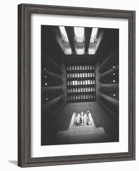 Trick Angle Shot of Lincoln Monument-Hank Walker-Framed Photographic Print