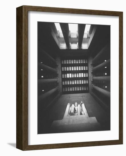 Trick Angle Shot of Lincoln Monument-Hank Walker-Framed Photographic Print