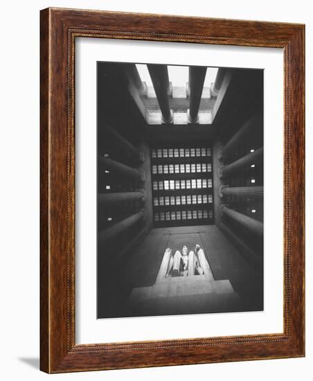 Trick Angle Shot of Lincoln Monument-Hank Walker-Framed Photographic Print