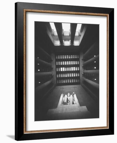 Trick Angle Shot of Lincoln Monument-Hank Walker-Framed Photographic Print