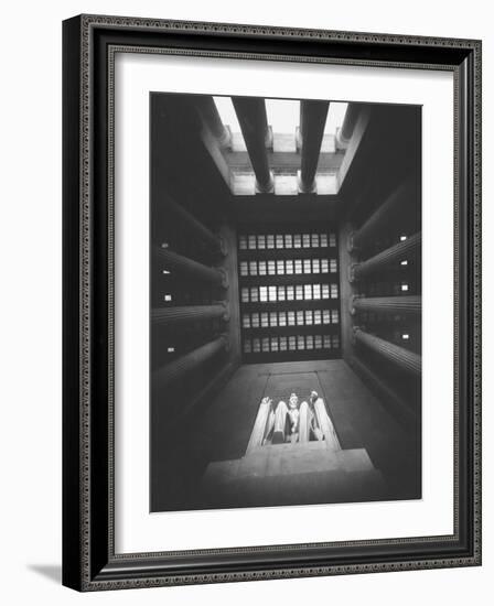 Trick Angle Shot of Lincoln Monument-Hank Walker-Framed Photographic Print