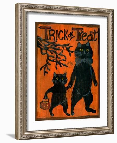 Trick or Treat Black Cats-sylvia pimental-Framed Art Print