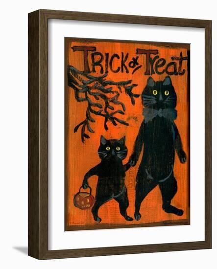 Trick or Treat Black Cats-sylvia pimental-Framed Art Print