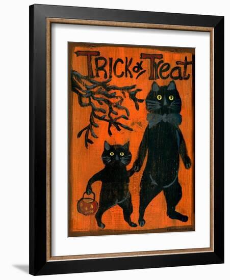 Trick or Treat Black Cats-sylvia pimental-Framed Art Print