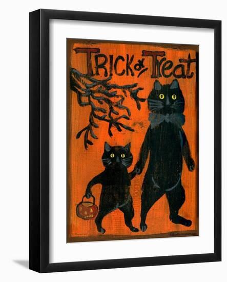 Trick or Treat Black Cats-sylvia pimental-Framed Art Print