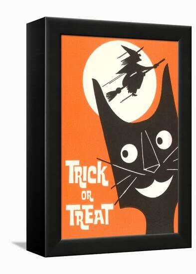 Trick or Treat, Cartoon Cat, Witch by Moon-null-Framed Stretched Canvas