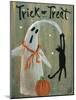Trick or Treat Ghost & Funny Black Cat-sylvia pimental-Mounted Art Print
