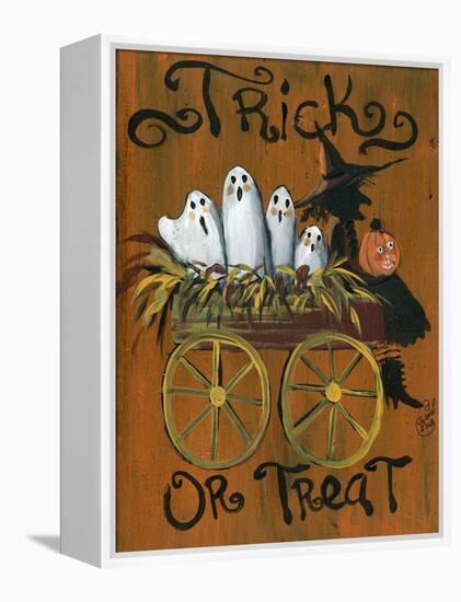 Trick or Treat Ghost Wagon Ride-sylvia pimental-Framed Stretched Canvas