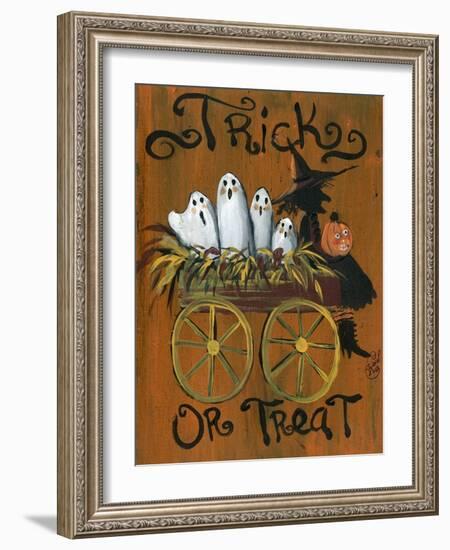 Trick or Treat Ghost Wagon Ride-sylvia pimental-Framed Art Print