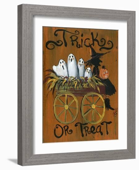 Trick or Treat Ghost Wagon Ride-sylvia pimental-Framed Art Print