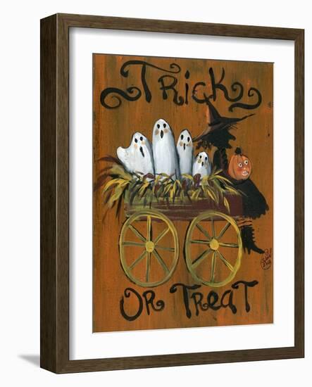 Trick or Treat Ghost Wagon Ride-sylvia pimental-Framed Art Print