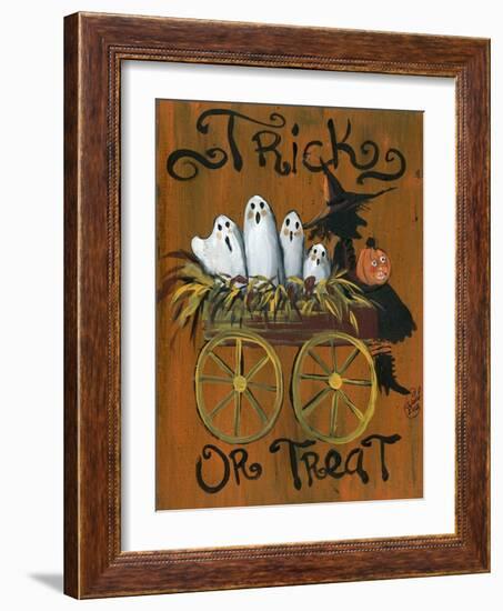 Trick or Treat Ghost Wagon Ride-sylvia pimental-Framed Art Print