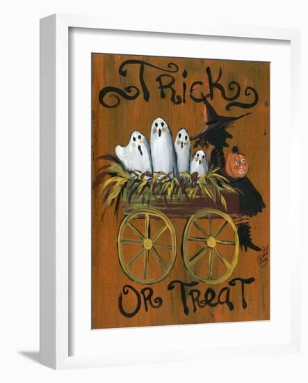 Trick or Treat Ghost Wagon Ride-sylvia pimental-Framed Art Print