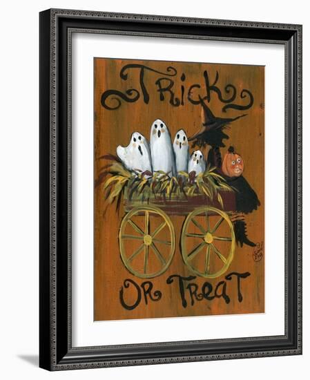 Trick or Treat Ghost Wagon Ride-sylvia pimental-Framed Art Print