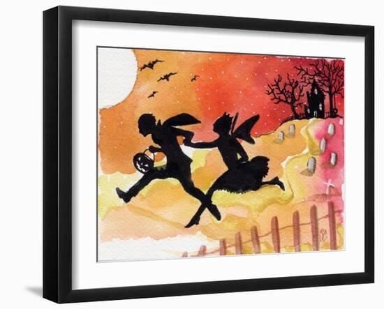 Trick or Treat Haunted House Halloween-sylvia pimental-Framed Art Print