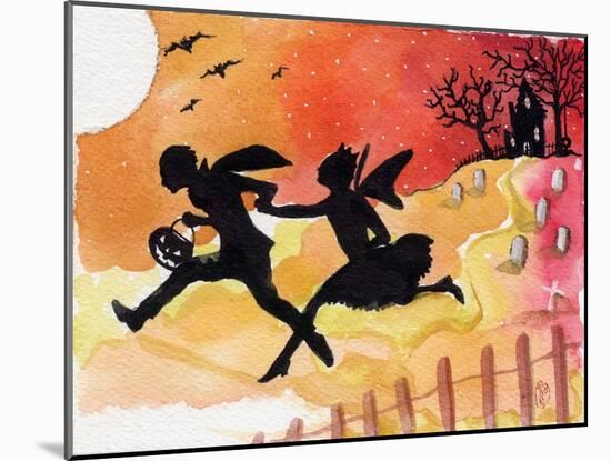 Trick or Treat Haunted House Halloween-sylvia pimental-Mounted Art Print