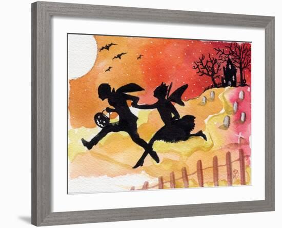 Trick or Treat Haunted House Halloween-sylvia pimental-Framed Art Print