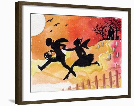 Trick or Treat Haunted House Halloween-sylvia pimental-Framed Art Print