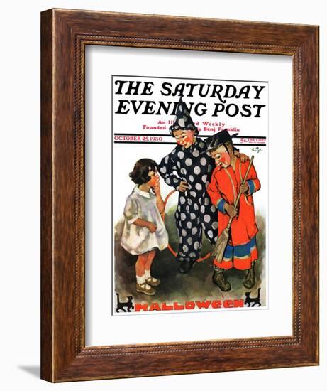 "Trick-Or-Treat," Saturday Evening Post Cover, October 25, 1930-Ellen Pyle-Framed Giclee Print