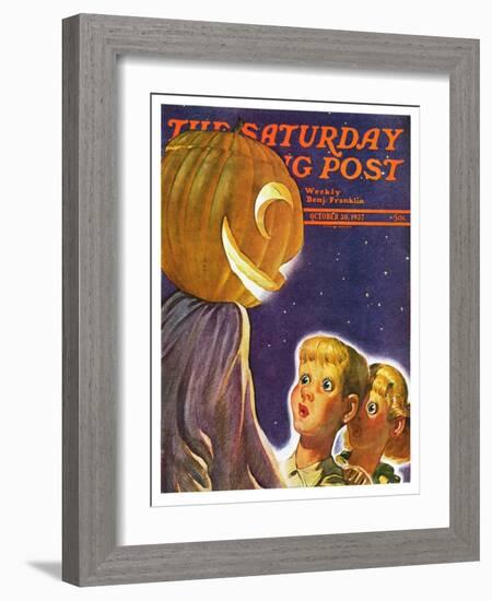 "Trick or Treaters," Saturday Evening Post Cover, October 30, 1937-Robert B. Velie-Framed Giclee Print