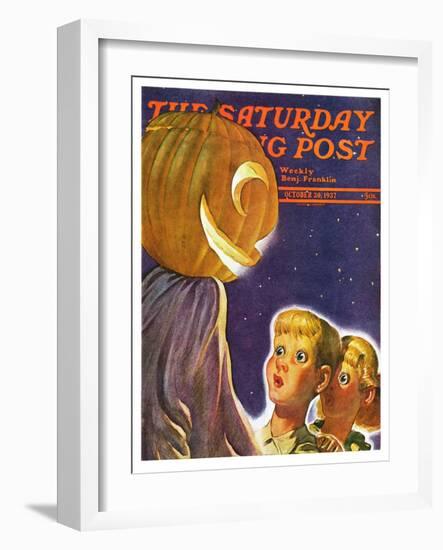 "Trick or Treaters," Saturday Evening Post Cover, October 30, 1937-Robert B. Velie-Framed Giclee Print