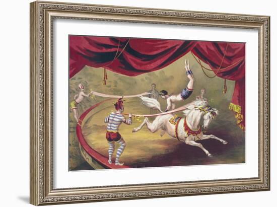 Trick Rider at Circus-null-Framed Art Print