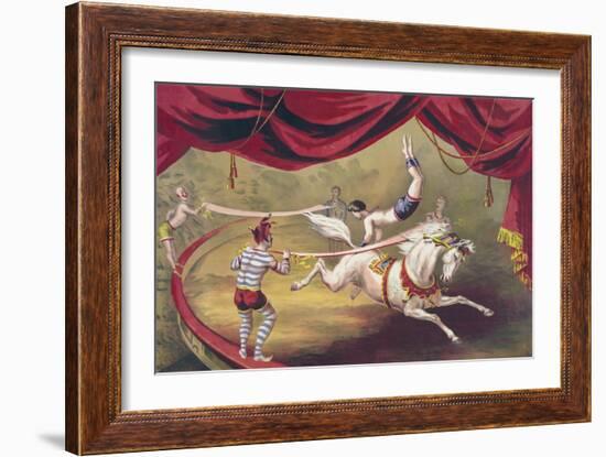 Trick Rider at Circus-null-Framed Art Print