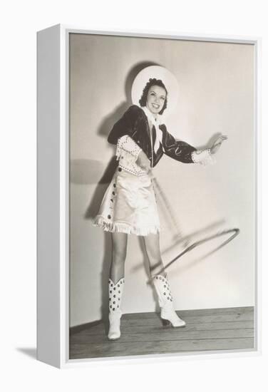 Trick Roper Cowgirl-null-Framed Stretched Canvas