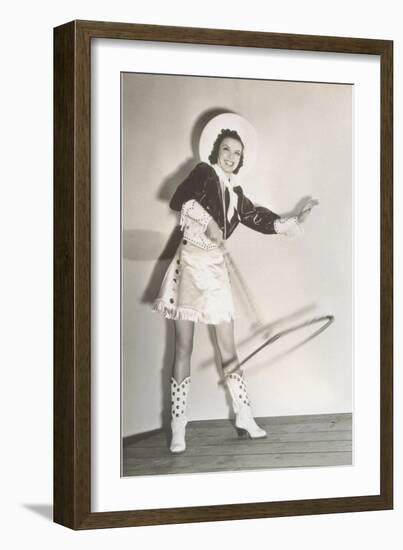 Trick Roper Cowgirl-null-Framed Art Print