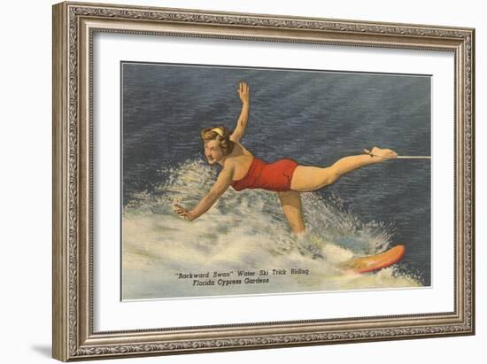 Trick Water Skier, Florida-null-Framed Art Print