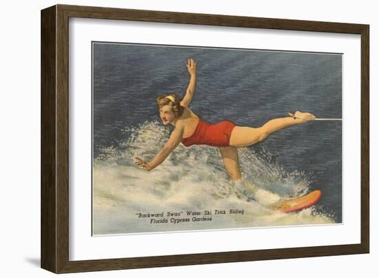 Trick Water Skier, Florida-null-Framed Art Print