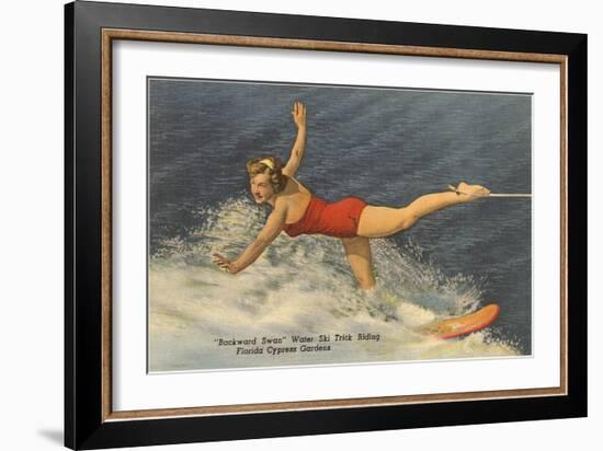 Trick Water Skier, Florida-null-Framed Art Print