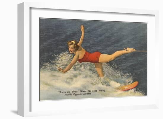 Trick Water Skier, Florida-null-Framed Art Print