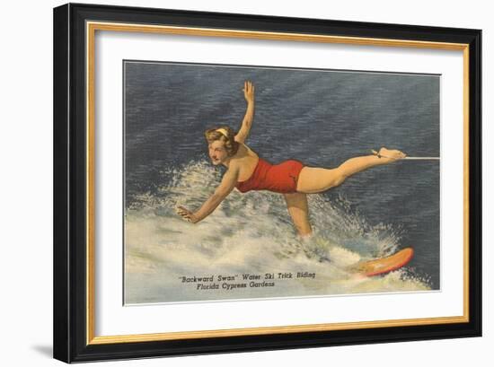 Trick Water Skier, Florida-null-Framed Art Print