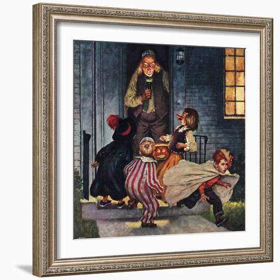 "Tricking Trick-Or-Treaters", November 3, 1951-Amos Sewell-Framed Giclee Print