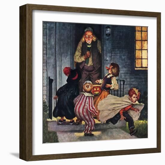 "Tricking Trick-Or-Treaters", November 3, 1951-Amos Sewell-Framed Giclee Print