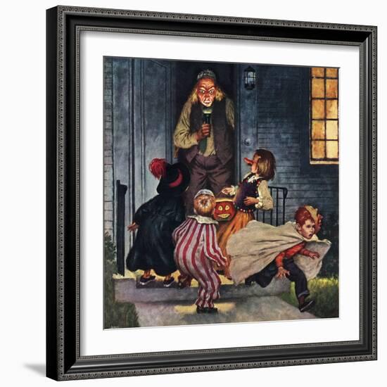 "Tricking Trick-Or-Treaters", November 3, 1951-Amos Sewell-Framed Giclee Print