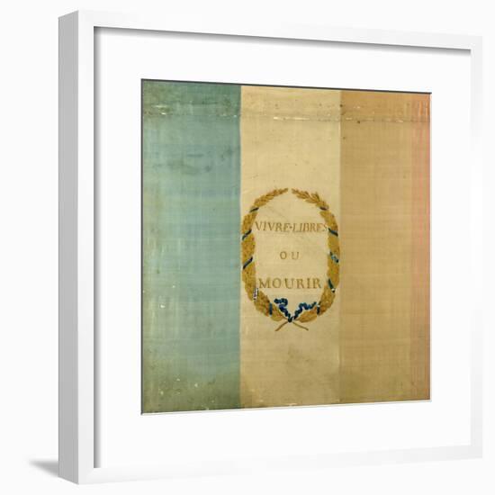 Tricolore with the Motto "Live Free or Die," 1792 (Painted Fabric)-null-Framed Giclee Print