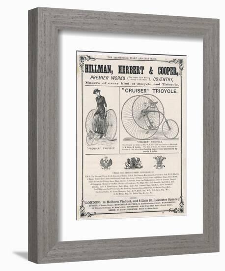 Tricycle Advertisement-null-Framed Art Print