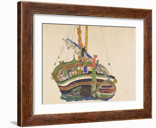 Trieste Fishing Boat, 1912-Egon Schiele-Framed Giclee Print