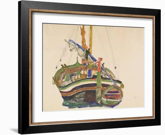 Trieste Fishing Boat, 1912-Egon Schiele-Framed Giclee Print