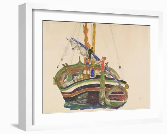 Trieste Fishing Boat, 1912-Egon Schiele-Framed Giclee Print